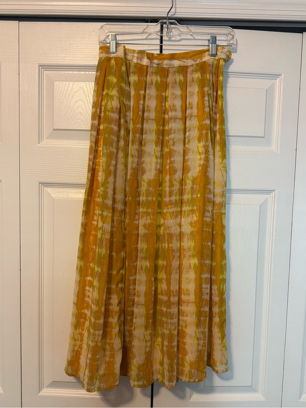 Yellow Flowy Midi Skirt